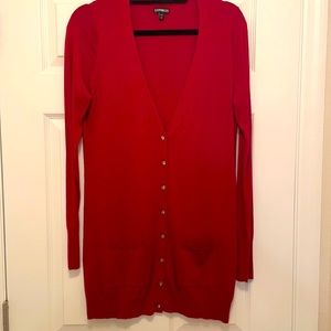 Express Long Red Cardigan